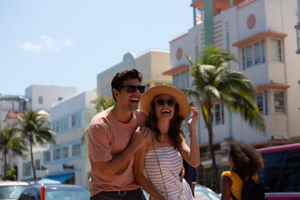 couple exploring south beach miami